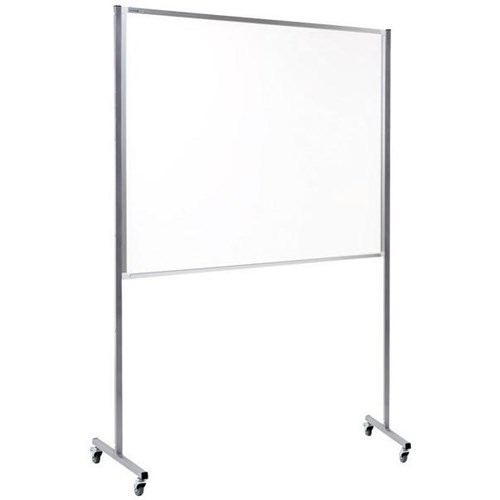 Boyd Visuals Mobile Porcelain Whiteboard Double Sided Fixed 1200 x 1200mm