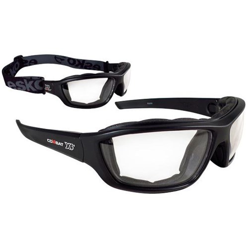 Esko E8200 Combat X4 Safety Glasses Clear Lens Black