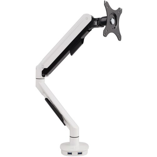 Sylex Cutlass Gas Spring Single Monitor Arm White & Black