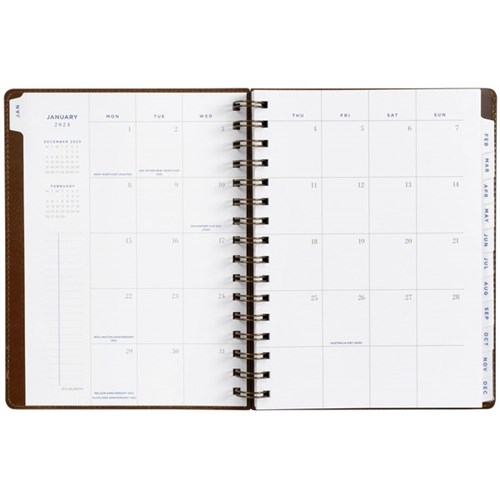 At-A-Glance A5 Diary Planner Week/Month PU 2024 Brown