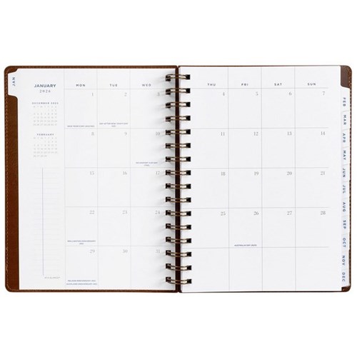 At-A-Glance A5 Diary Planner Week/Month PU 2026 Brown