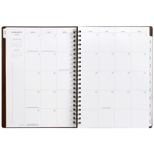 At-A-Glance A4 Diary Planner Week To View PU 2024 Brown