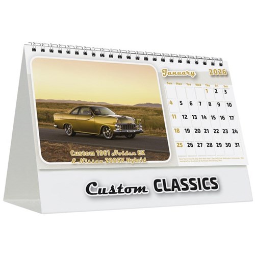 Easy2C Desk Calendar 2026 Custom Classics Cars