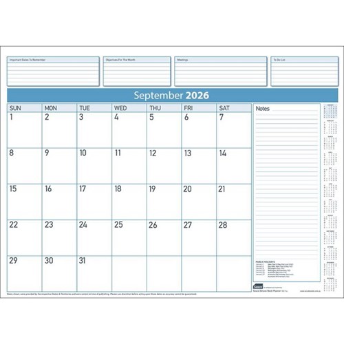 Sasco Deluxe Desk Planner Refill 518x387mm 2026