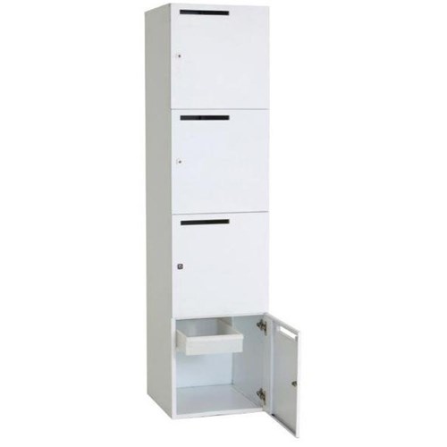Proceed Personal Storage Locker With Mail Slots 4 Door Cam Locks White