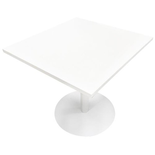 City Height Adjustable Meeting Table Square 900mm Round Base Snowdrift