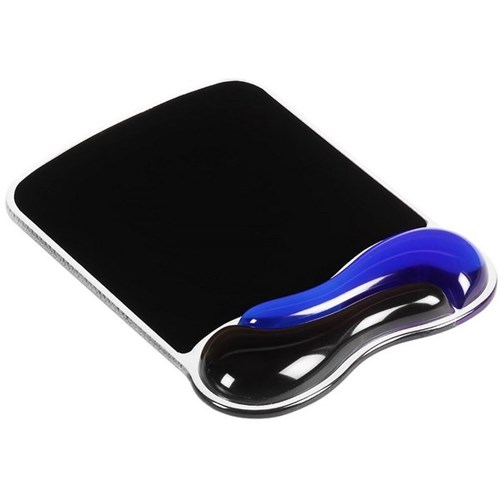 Kensington Wrist Rest & Mouse Pad Duo Gel Blue/Black OfficeMax NZ