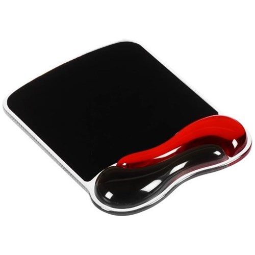 Kensington Wrist Rest & Mouse Pad Duo Gel Red/Black OfficeMax NZ