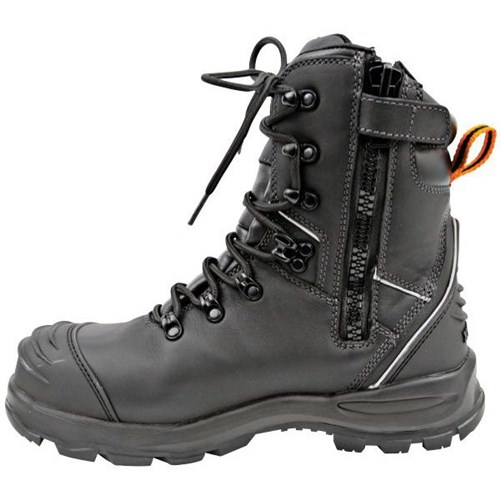 Bison XT Zip/Lace Up Safety Boots Black Size 13