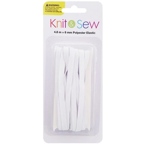 Knit & Sew Elastic 6mm x 4.8m White