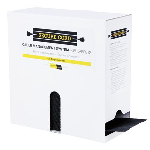 Secure Cord Cable Cover 25m Black