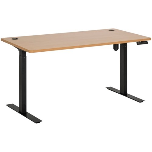 Amplify Electric Height Adjustable Desk Single Motor 1500x750mm Beech/Black