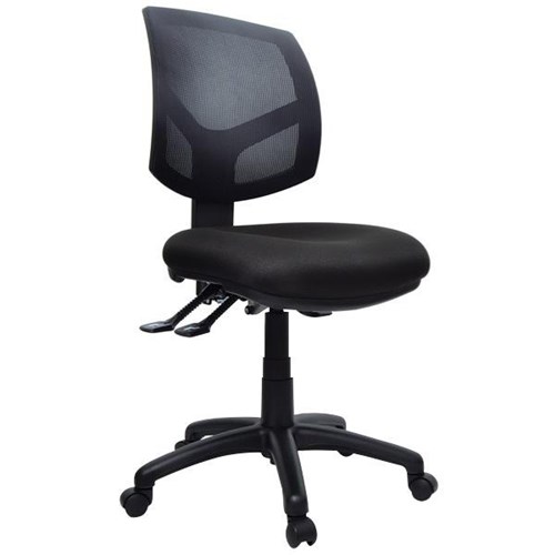 Mondo Java Task Chair 3 Lever Mesh Back Black/Black Nylon