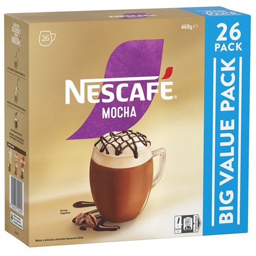 NESCAFÉ Cafe Menu Instant Coffee Sachet Mocha 468g, Pack of 26