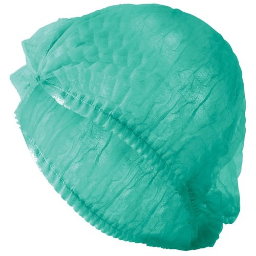 Eagle Disposable Clip Hats Non Woven 12gsm 530mm Green, Carton of 1000