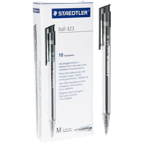 Staedtler 423 Black Retractable Ballpoint Pen Medium Tip OfficeMax NZ