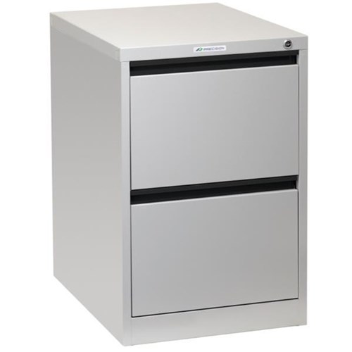 Precision Filing Cabinet 2 Drawer Vertical Silver Grey