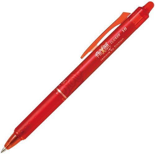 Pilot Frixion Red Clicker Erasable Rollerball Gel Pen 1.0mm Tip