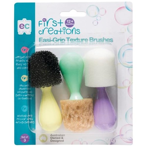 EC First Creation Easi-Grip Texture Brushes, Set of 3