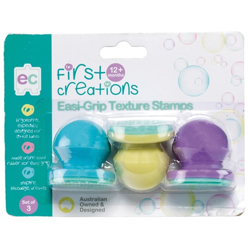 EC First Creation Easi-Grip Texture Stamps, Set of 3