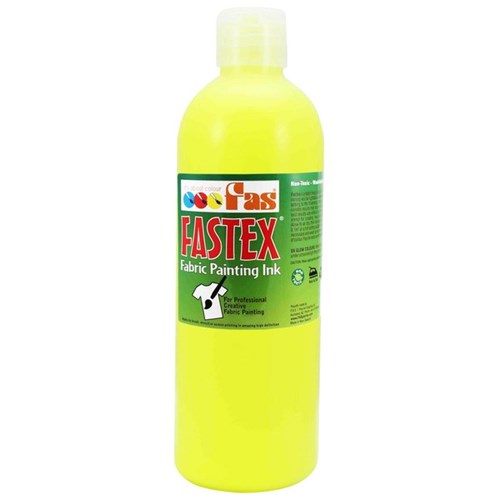 Fastex Fabric Painting Textile Ink Fluoro Yellow 500ml
