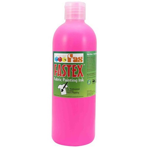 Fastex Fabric Painting Textile Ink Fluoro Pink 500ml