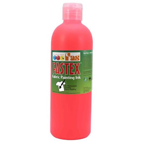 Fastex Fabric Painting Textile Ink Fluoro Red 500ml