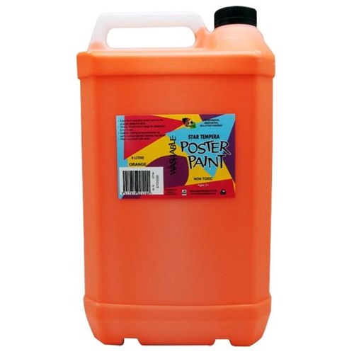 5 Star Tempera Poster Paint 5L Orange OfficeMax NZ