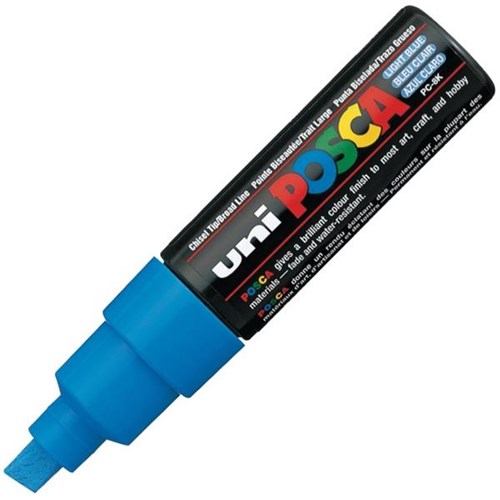 Uni Posca Paint Marker Pen Bold Chisel Tip Light Blue