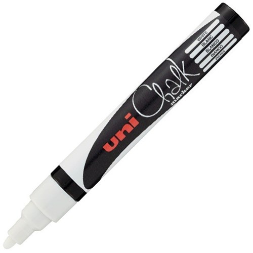Uni Chalk Marker Bullet Tip White OfficeMax NZ