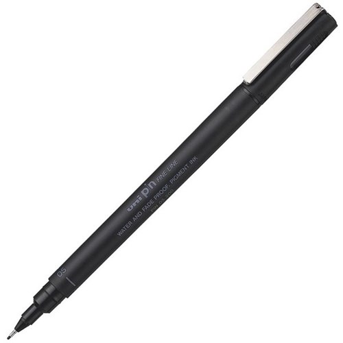 uni Pin Black Fine Line Pigment Pen 0.5mm Medium Tip