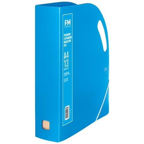 FM Premium Magazine Holder Expandable Ice Blue OfficeMax NZ