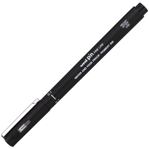 uni Pin Black Fine Line Pigment Pen 0.1mm Micro Fine Tip