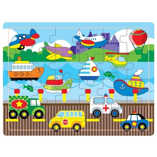 Wooden Jigsaw Puzzle 24 Piece Transport OfficeMax NZ