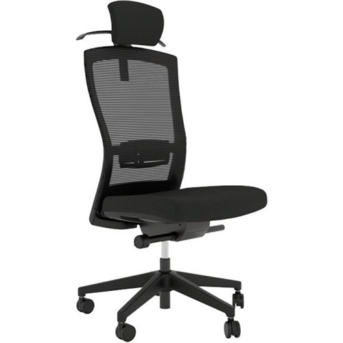 Klever Executive Chair 3D Mesh High Back With Lumbar & Headrest Black