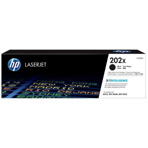 HP 202X Black Laser Toner Cartridge High Yield CF500X