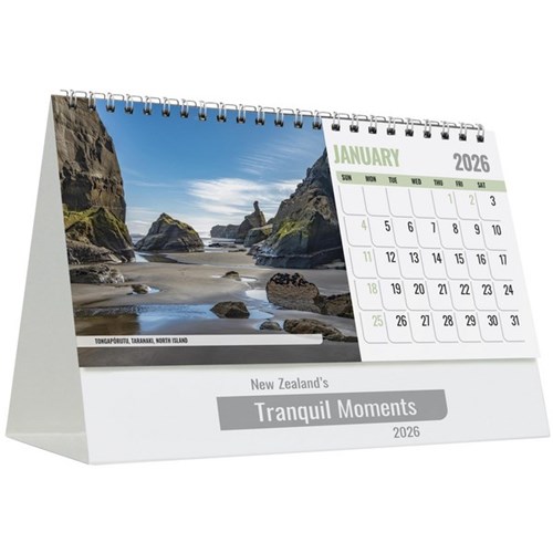 Easy2C Desk Calendar 2026 New Zealand's Tranquil Moments
