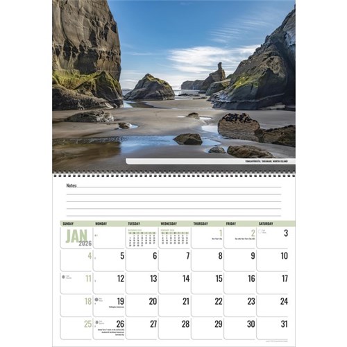 Easy2C Wall Calendar 2026 New Zealand's Tranquil Moments