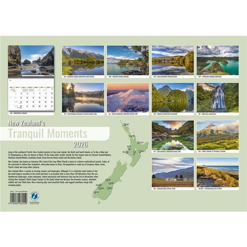 Easy2C Wall Calendar 2026 New Zealand's Tranquil Moments