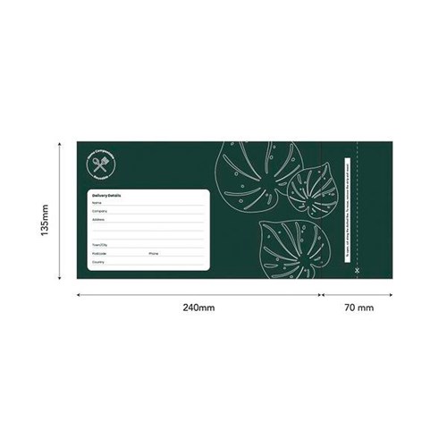 Ecopack DLE Compostable Resealable Courier Bags 135x240mm, Pack of 100