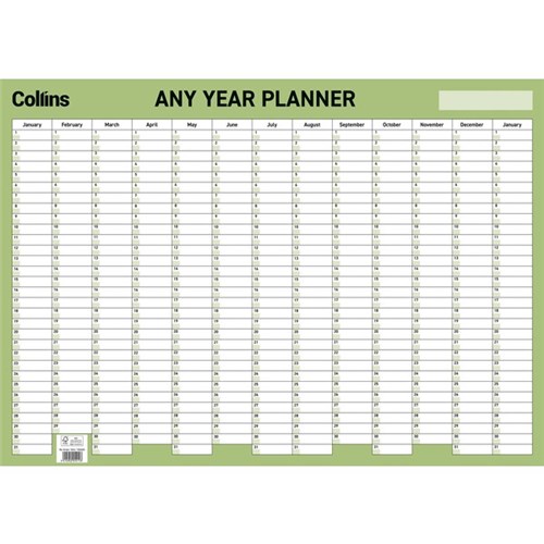 Collins Any Year Wall Planner 695x495mm