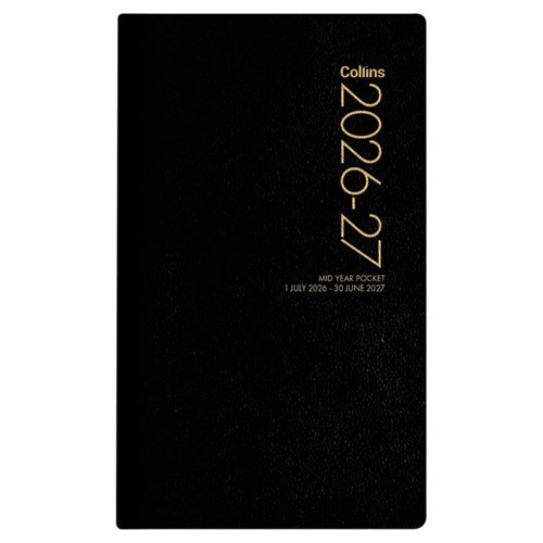 Collins Pocket Mid Year Diary Week To View 1 July 2026 to 30 June 2027 Black