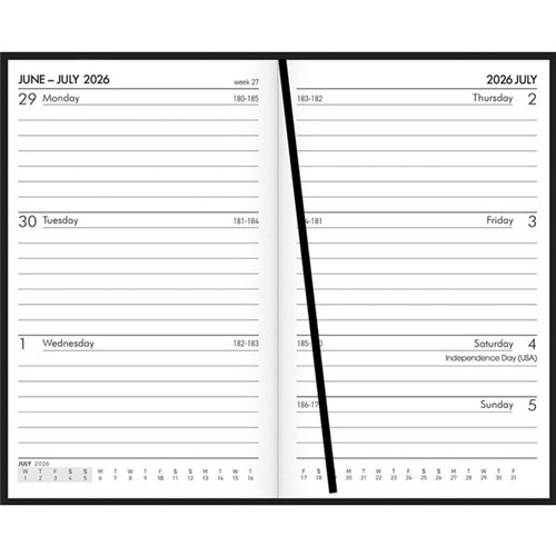 Collins Pocket Mid Year Diary Week To View 1 July 2026 to 30 June 2027 Black