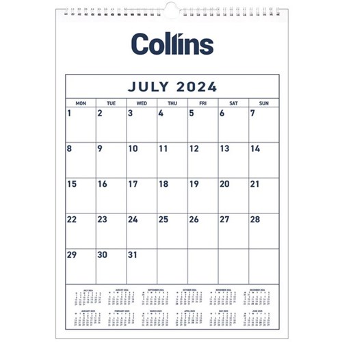 Collins Month to View Mid Year Calendar 1 July 2024 to 30 June 2025