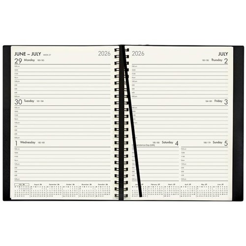 Collins Boston A53 Mid Year Diary A5 Week To View 1 July 2026 to 30 June 2027 Black