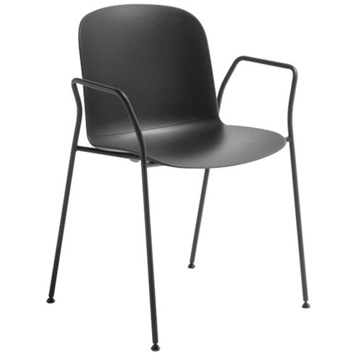 Adapt Visitor Chair 4 Leg Base With Arms Black/Black