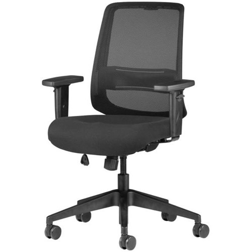 Ava Synchro Task Chair 1 Lever Mesh Back With Arms Black