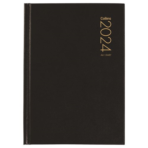 Collins A61 Pocket Diary A6 1 Day To A Page 2024 Black