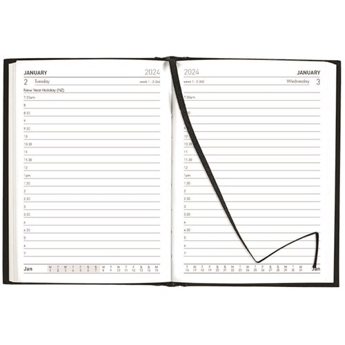 Collins A61 Pocket Diary A6 1 Day To A Page 2024 Black