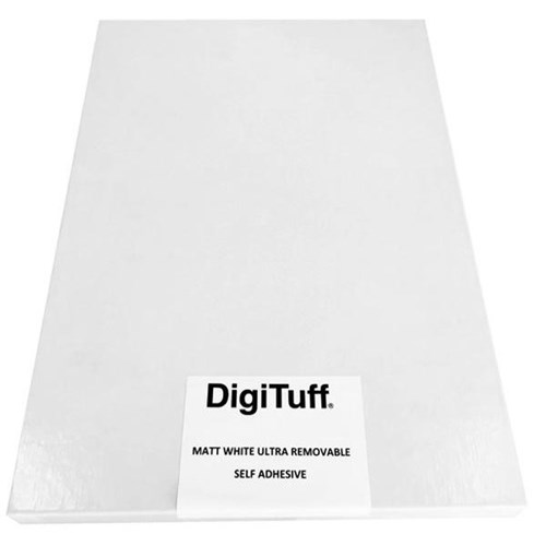 Digituff A3 242gsm Matt White Ultra Removable Self Adhesive Paper, Pack of 50